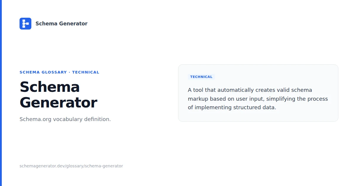 Schema Generator glossary term illustration