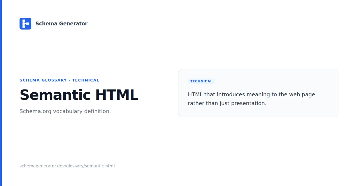 Semantic HTML glossary term illustration