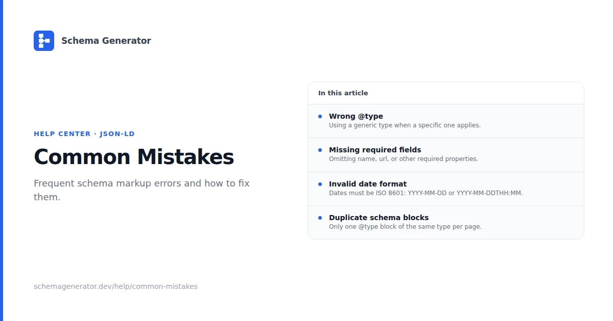 Common Schema Markup Mistakes help guide illustration